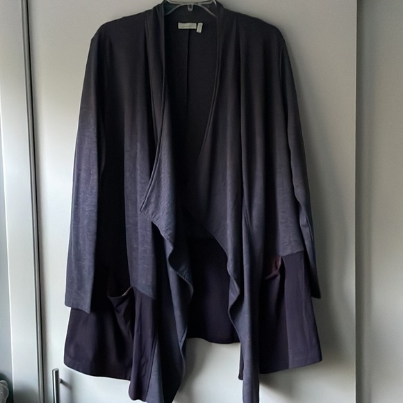 LOGO Lori Goldstein Cardigan French Terry A281027 size 1X B15 - Picture 2 of 6